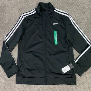 Adidas Tricot Track Jacket Boys XL Men's Small Black 3 White Stripes CM3994 NWT